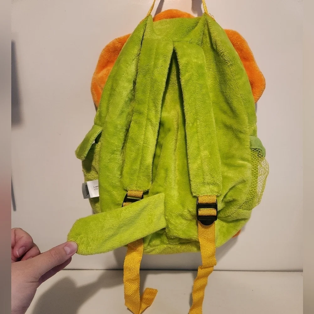 18” Animal Adventure Green and Orange Triceratops Backpack